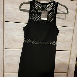Topshop black mini dress. (New) size 8 (M)